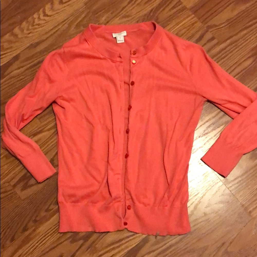 J.Crew salmon “The Clair Cardigan” small